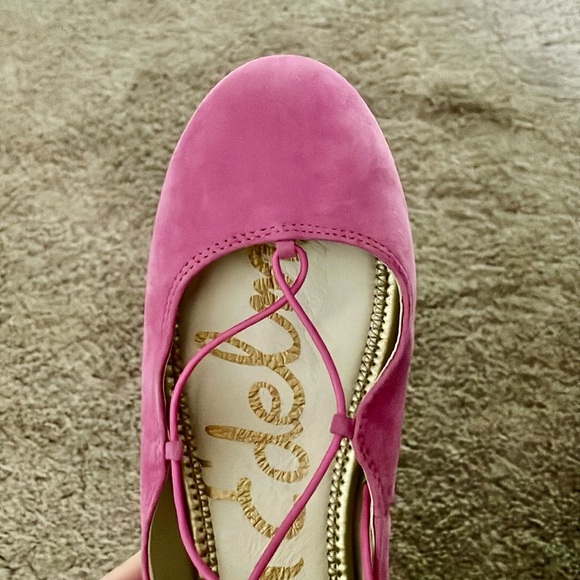 SAM EDELMAN PINK LACE UP SWEADE SHOES SIZE 8 - Picture 8 of 14